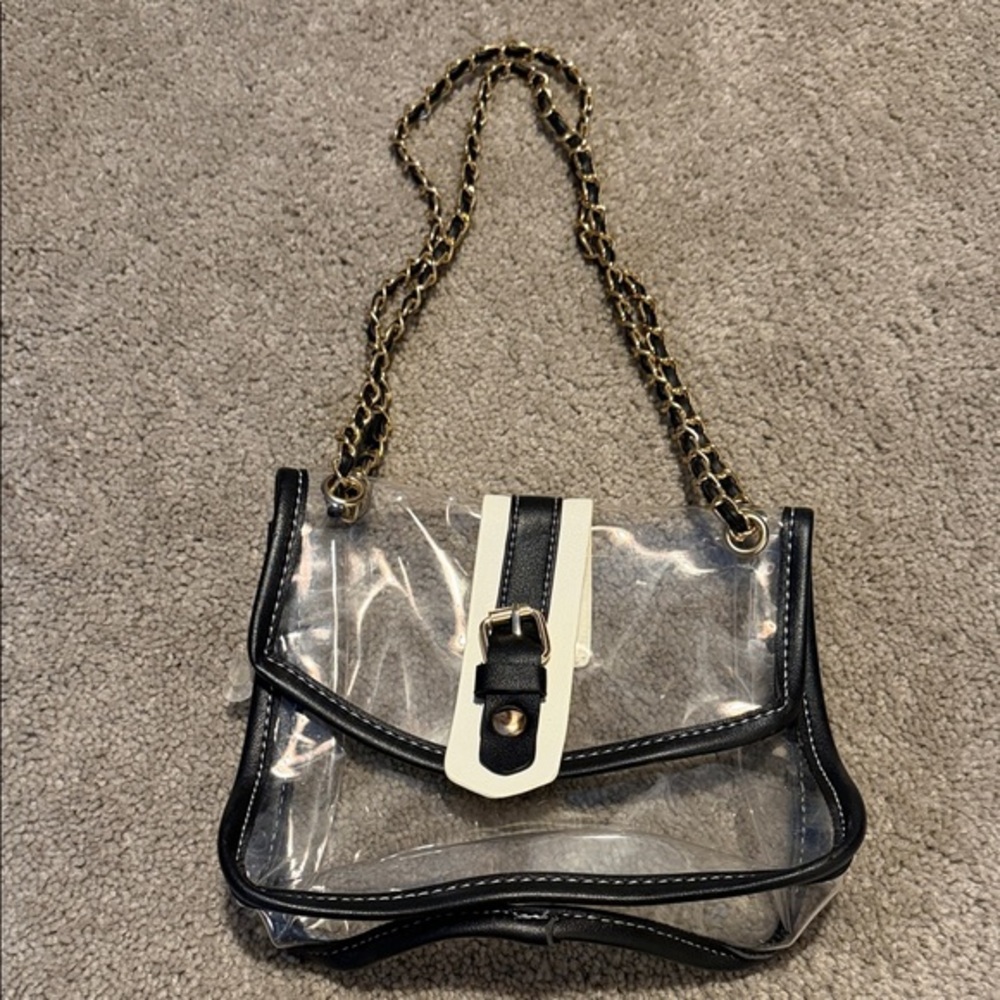 Chic Transparent Black and White Women's Bag stadium bag